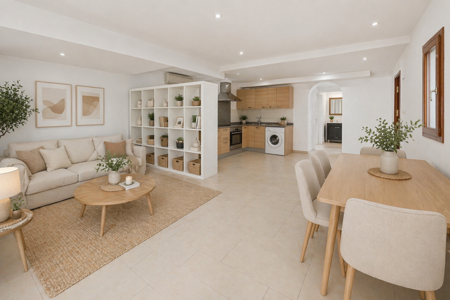 1.B Salon cocina render